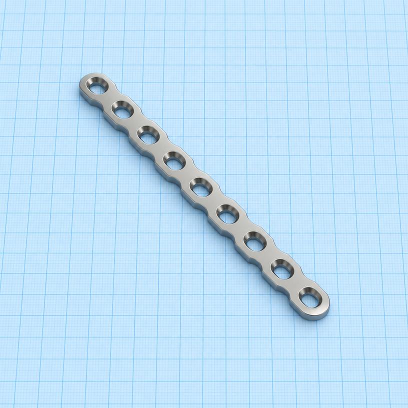 3.5 mm LC-DCP: orthopaedic implant on a light-blue graph-paper background